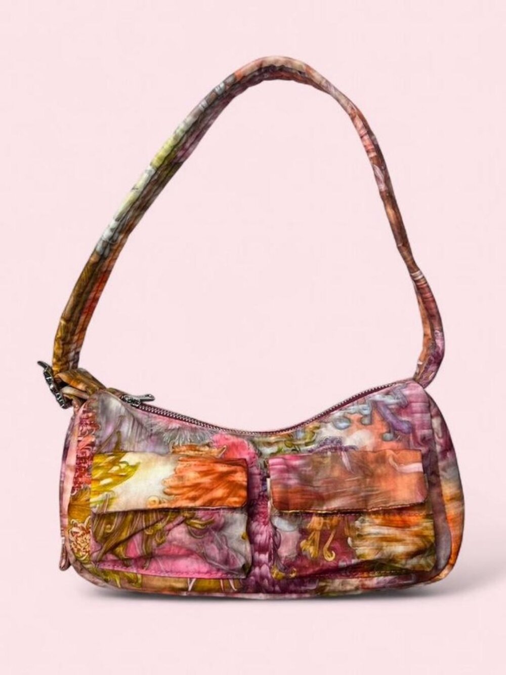 Pink Multicolor Floral BAGGU x Collina Strada Cargo Shoulder Bag